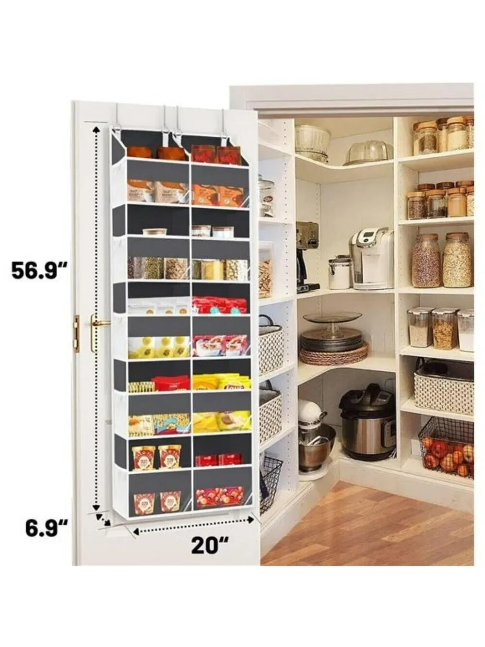 Over Door Organizer 5 Tier 10 Pocket Hanging Storage for Closet Bathroom